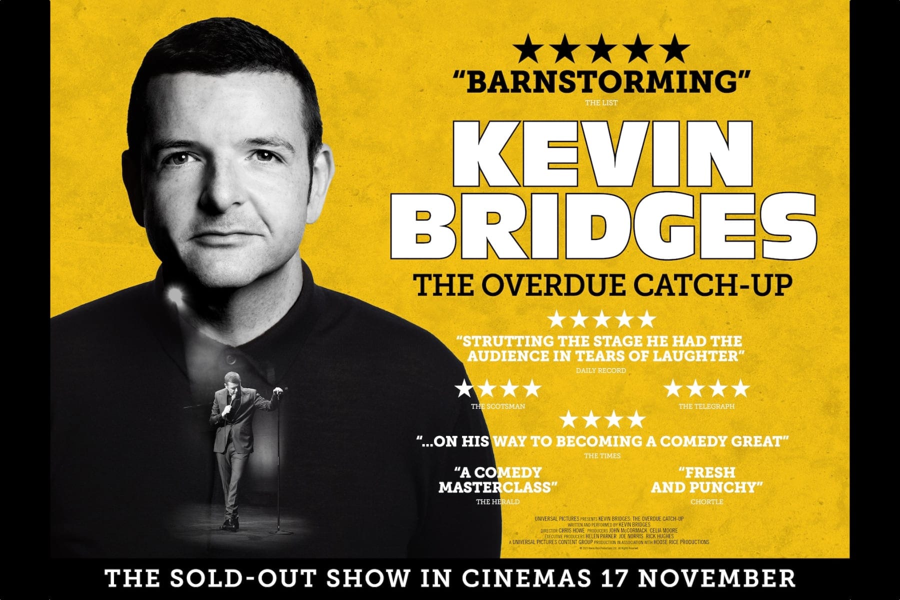 Kevin Bridges brings The Overdue Catch-Up to cinemas nationwide